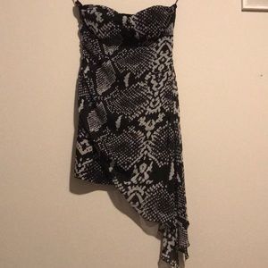 Sexy strapless High Low mini dress